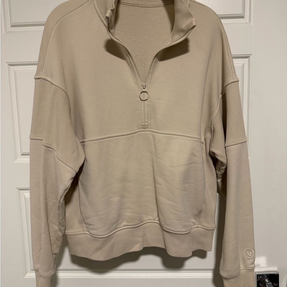 Vuori Women's Tan Zip-Up Sweater